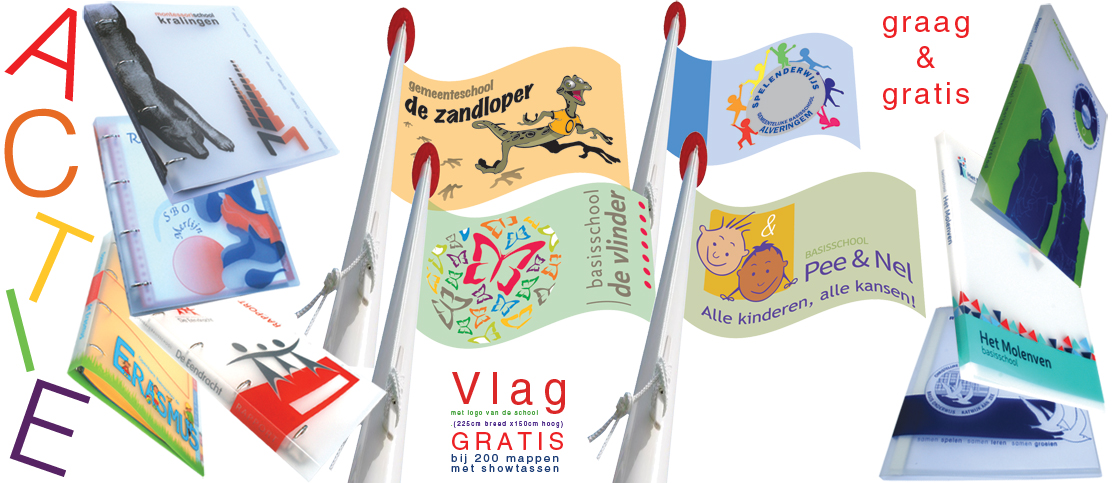 Zéér goed geprijsde rug schooltasjes bij aankoop van school ringbandmap of hechtmap inclusief showtasjes