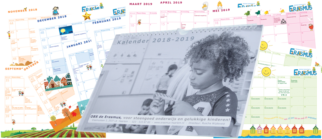 Activiteiten jaarplanner voor ouders en leerlingen van de Openbare Basisschool de Erasmus in Haarlem editie 2018-2019