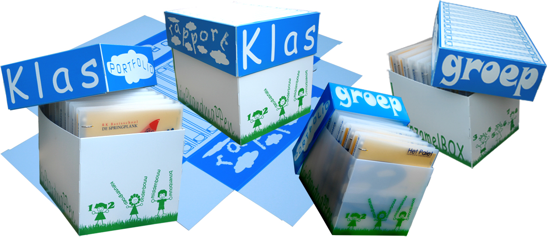 Opbergdoos met losse deksel uit de serie Kids With A NAme 2, voor rapport, portfolio, school, ringbandmap