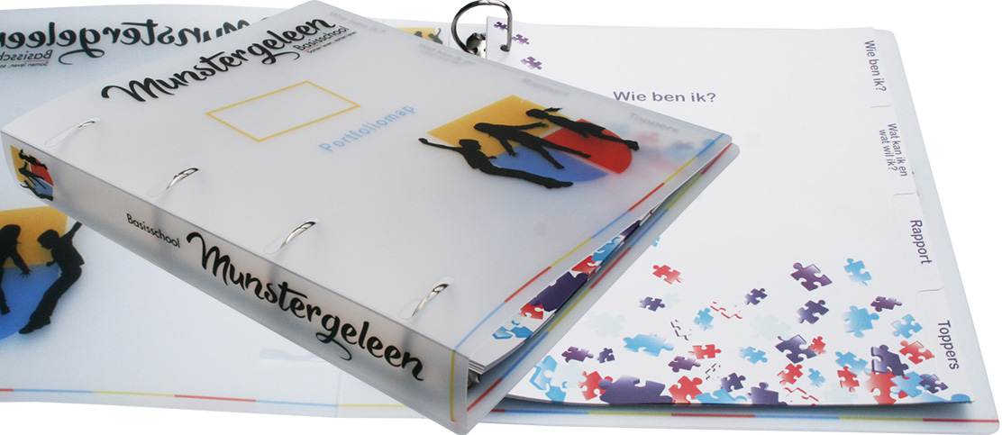 Schoolmap met 4-rings mechaniek voor Basisschool Munstergeleen