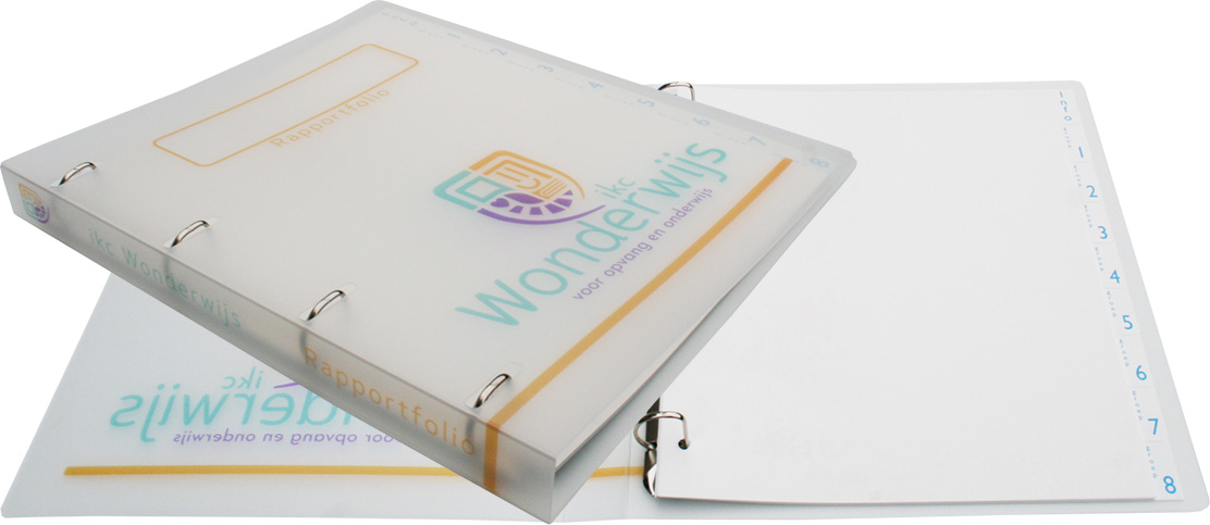 Ringband schoolmap ikc Wonderwijs Rotterdam, inclusief set 9-delige tabbladen.