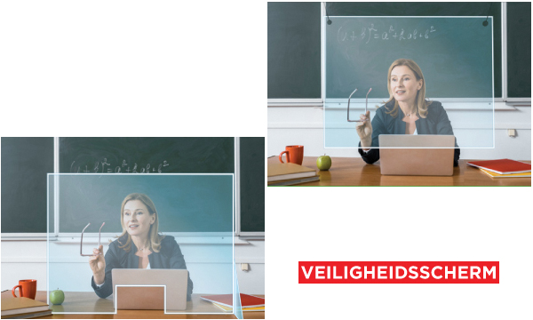 Veiligheids bureauscherm voor leerkrachten en docenten