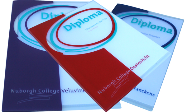Diplomamap hechtmap voor Nuborgh College, locaties Oostenlicht, Veluvine en Lambert Franckens.